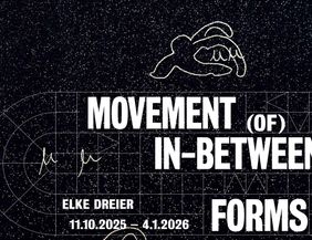 Flyer zur Ausstellung MOVEMENT (OF) IN-BETWEEN FORMS 